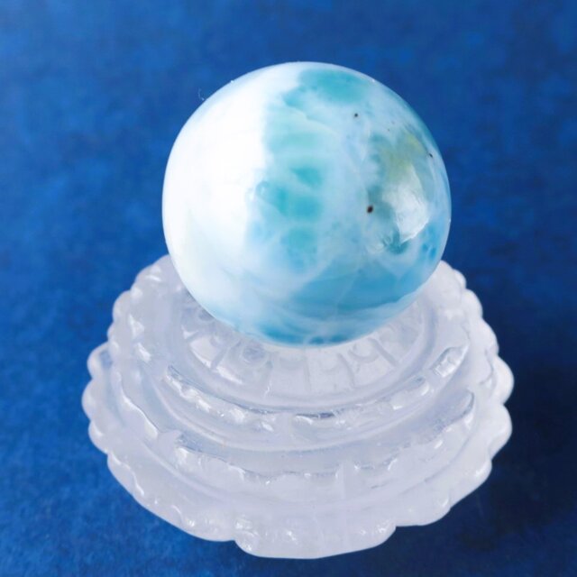 ラリマー・スフィア 25mm 天然石 丸玉 置物 コレクション Larimar